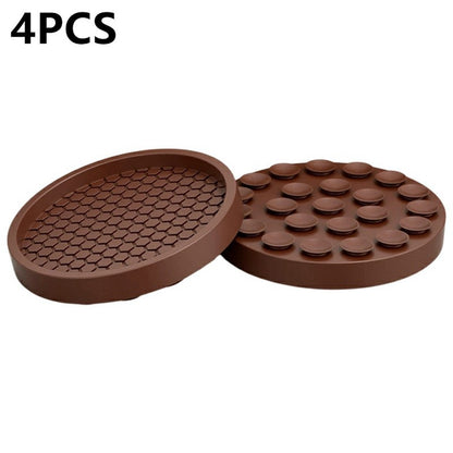 4Pcs 7.5CM Round Suction Cup Furniture Pads for Sofa Legs Chair Table Feet Non Slip Silicone Mat Noise Reduction