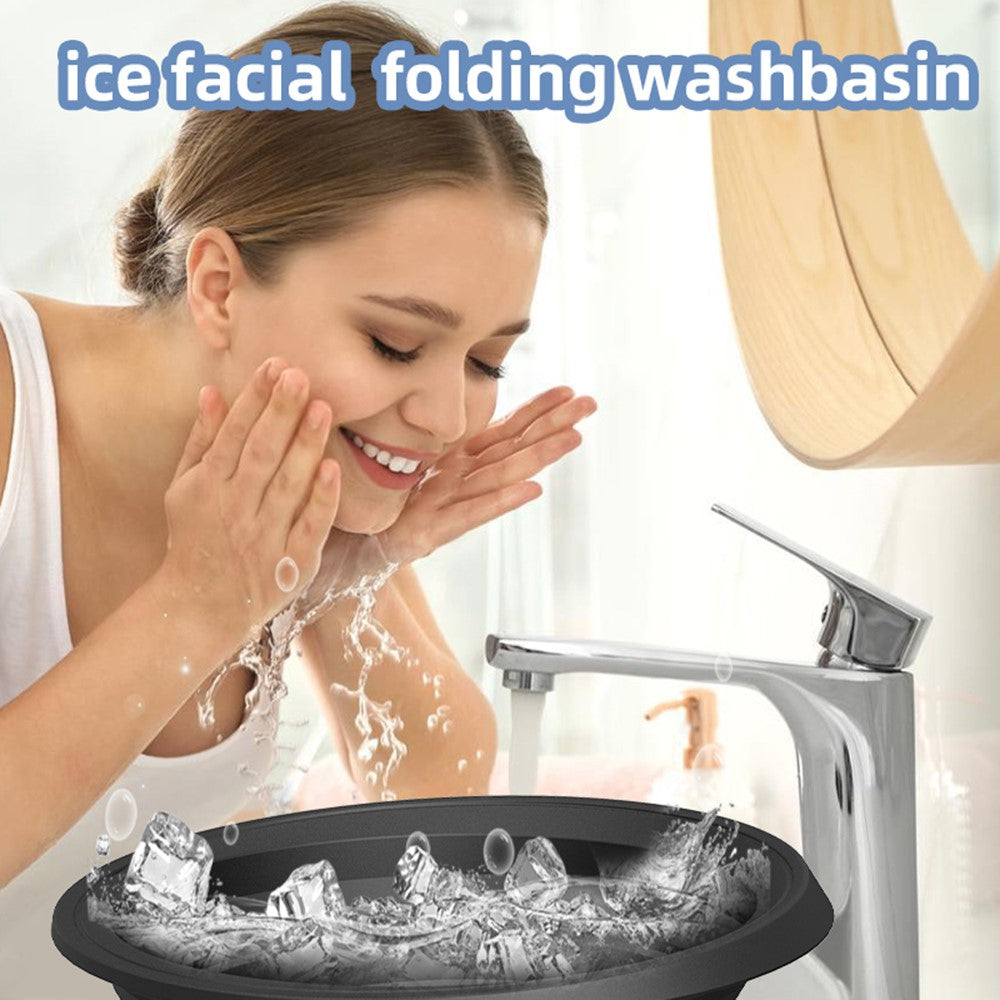 Collapsible Silicone Face Basin Ice Cold Therapy Multipurpose Foldable Washbasin for Skincare Travel (FDA Certified, BPA-Free)