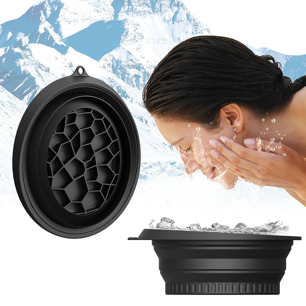 Collapsible Silicone Face Basin Ice Cold Therapy Multipurpose Foldable Washbasin for Skincare Travel (FDA Certified, BPA-Free)