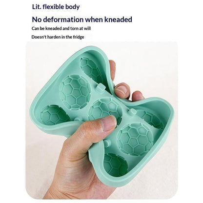 9-Grid Soccer Ball Shaped Silicone Ice Cube Mold Tray Football Shaped Food Grade Sphere Ice Maker with Lid for Drinks (BPA-Free, FDA Certified)