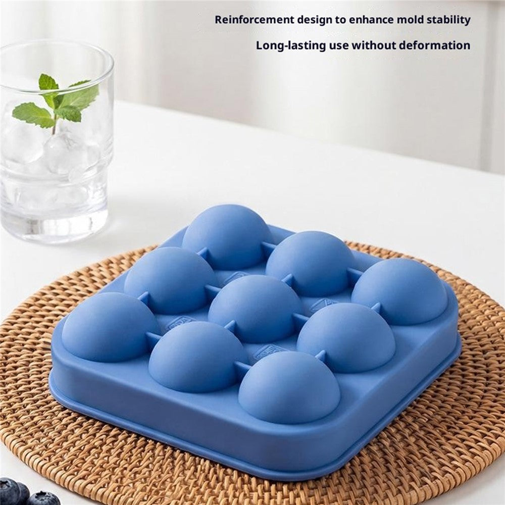 9-Grid Soccer Ball Shaped Silicone Ice Cube Mold Tray Football Shaped Food Grade Sphere Ice Maker with Lid for Drinks (BPA-Free, FDA Certified)