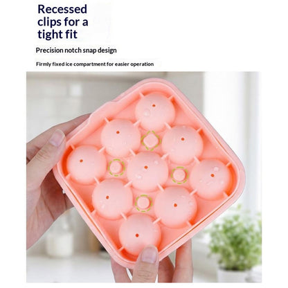 9-Grid Soccer Ball Shaped Silicone Ice Cube Mold Tray Football Shaped Food Grade Sphere Ice Maker with Lid for Drinks (BPA-Free, FDA Certified)