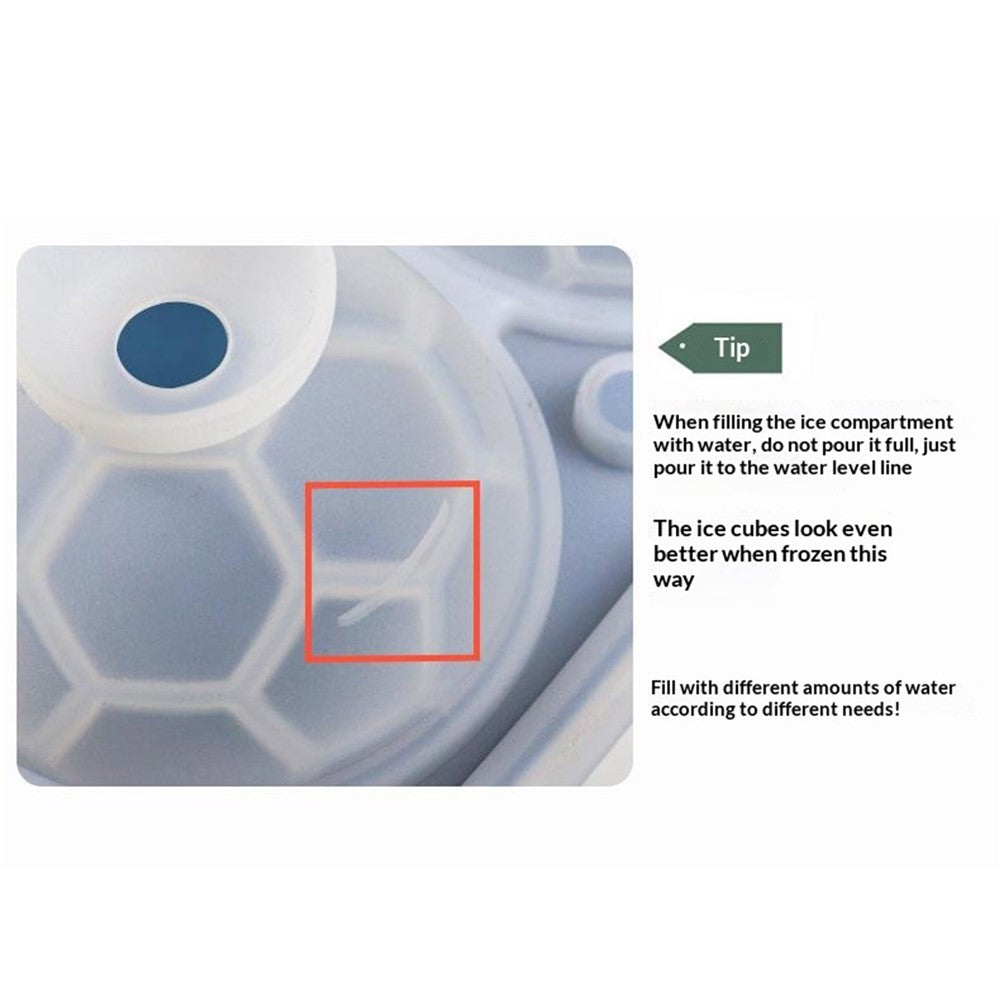4-Grid Soccer Ball Shaped Silicone Ice Cube Mold Tray Football Shaped Food Grade Sphere Ice Maker with Lid for Drinks (BPA-Free, FDA Certified)