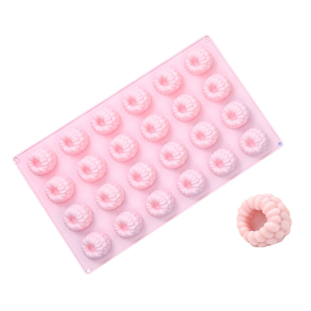 JSC4540 24-Grid Raspberry Food Grade Silicone Mold Non-Stick Easy Release Making Mold for Mousse Cake Chocolate (BPA-Free, No FDA Certified)