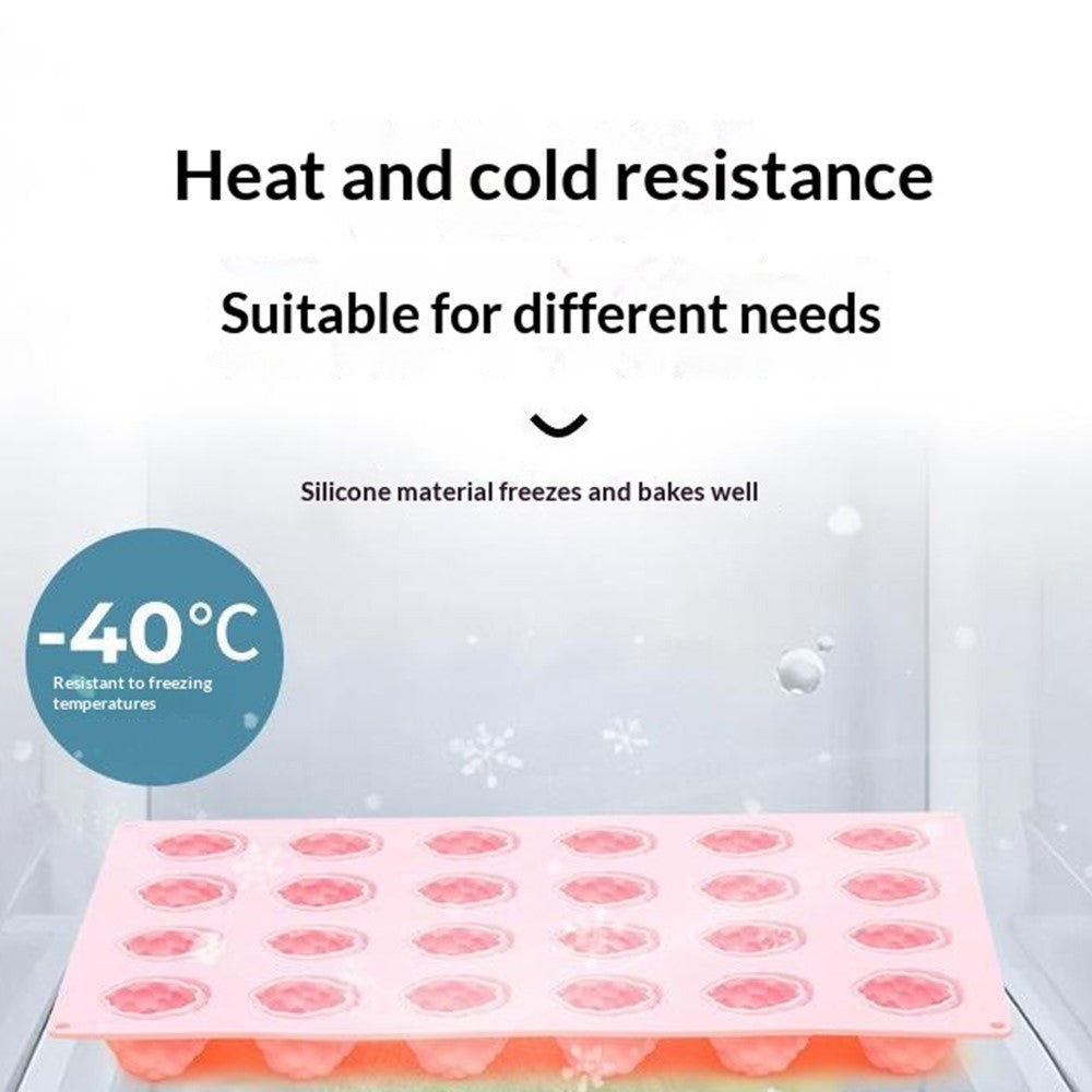 JSC4540 24-Grid Raspberry Food Grade Silicone Mold Non-Stick Easy Release Making Mold for Mousse Cake Chocolate (BPA-Free, No FDA Certified)