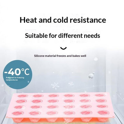 JSC4540 24-Grid Raspberry Food Grade Silicone Mold Non-Stick Easy Release Making Mold for Mousse Cake Chocolate (BPA-Free, No FDA Certified)