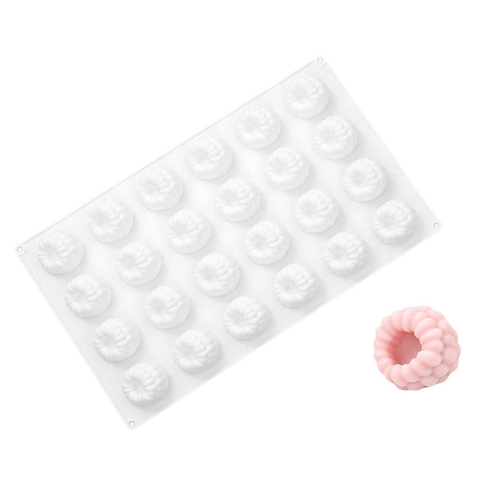 JSC4540 24-Grid Raspberry Food Grade Silicone Mold Non-Stick Easy Release Making Mold for Mousse Cake Chocolate (BPA-Free, No FDA Certified)
