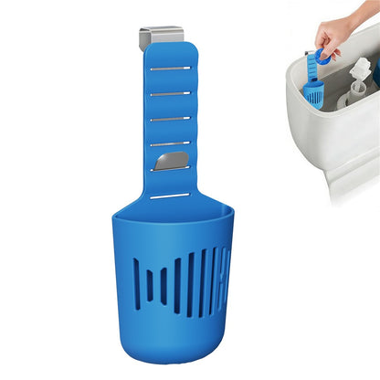 Toilet Tank Cleaning Tablet Holder Adjustable Silicone Basket with Stainless Steel Hanging Hook