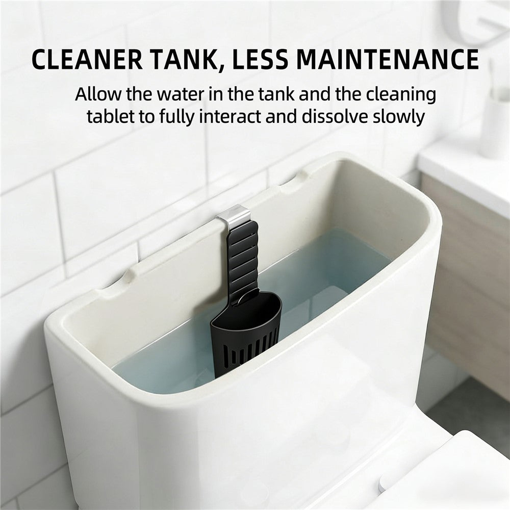Toilet Tank Cleaning Tablet Holder Adjustable Silicone Basket with Stainless Steel Hanging Hook