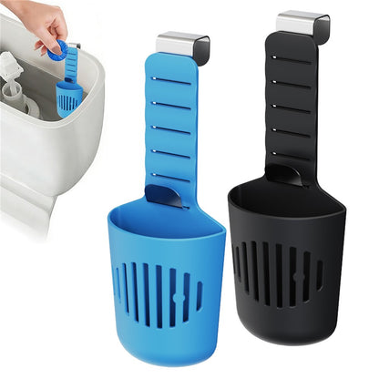 Toilet Tank Cleaning Tablet Holder Adjustable Silicone Basket with Stainless Steel Hanging Hook