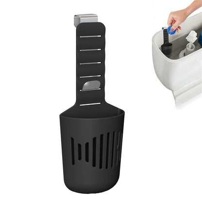 Toilet Tank Cleaning Tablet Holder Adjustable Silicone Basket with Stainless Steel Hanging Hook