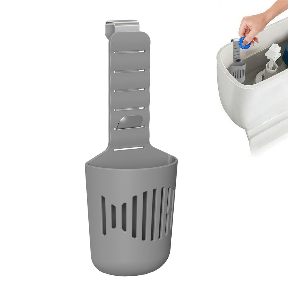 Toilet Tank Cleaning Tablet Holder Adjustable Silicone Basket with Stainless Steel Hanging Hook