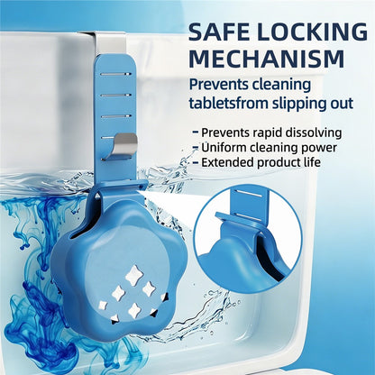 Adjustable Hanging Toilet Tank Cleaning Tablet Holder Silicone Star Basket with Stainless Steel Hook