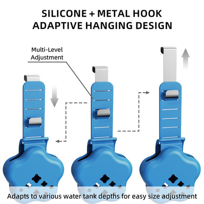 Adjustable Hanging Toilet Tank Cleaning Tablet Holder Silicone Star Basket with Stainless Steel Hook