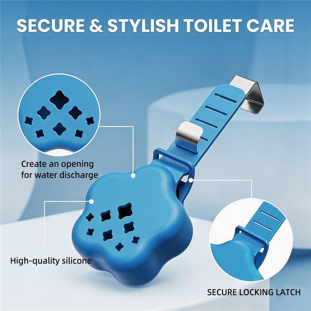 Adjustable Hanging Toilet Tank Cleaning Tablet Holder Silicone Star Basket with Stainless Steel Hook