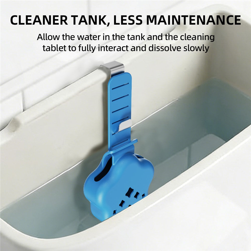 Adjustable Hanging Toilet Tank Cleaning Tablet Holder Silicone Star Basket with Stainless Steel Hook
