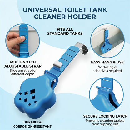 Adjustable Hanging Toilet Tank Cleaning Tablet Holder Silicone Star Basket with Stainless Steel Hook