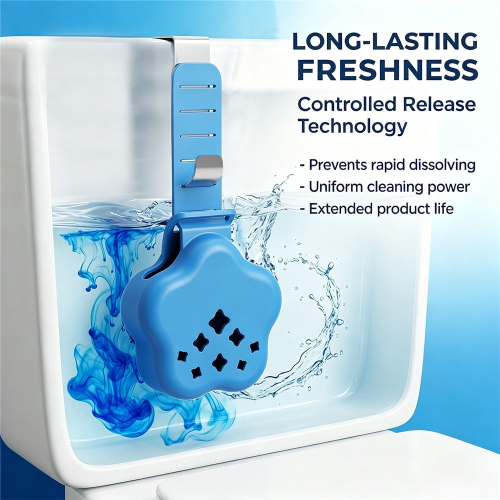 Adjustable Hanging Toilet Tank Cleaning Tablet Holder Silicone Star Basket with Stainless Steel Hook