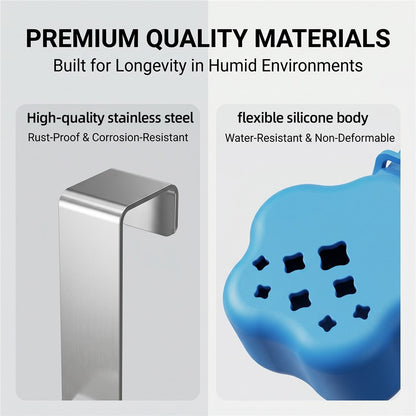 Adjustable Hanging Toilet Tank Cleaning Tablet Holder Silicone Star Basket with Stainless Steel Hook