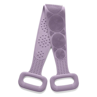 72cm Silicone Body Scrub Brush Double-Sided Back Cleaner Exfoliator Strap