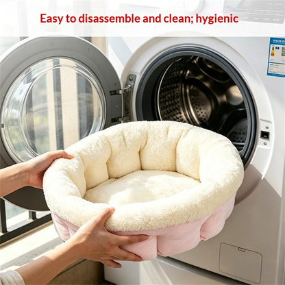 40cm 5V USB Heated Pet Bed Detachable Washable Electric Warming Cat Dog Bed with Timer for Winter