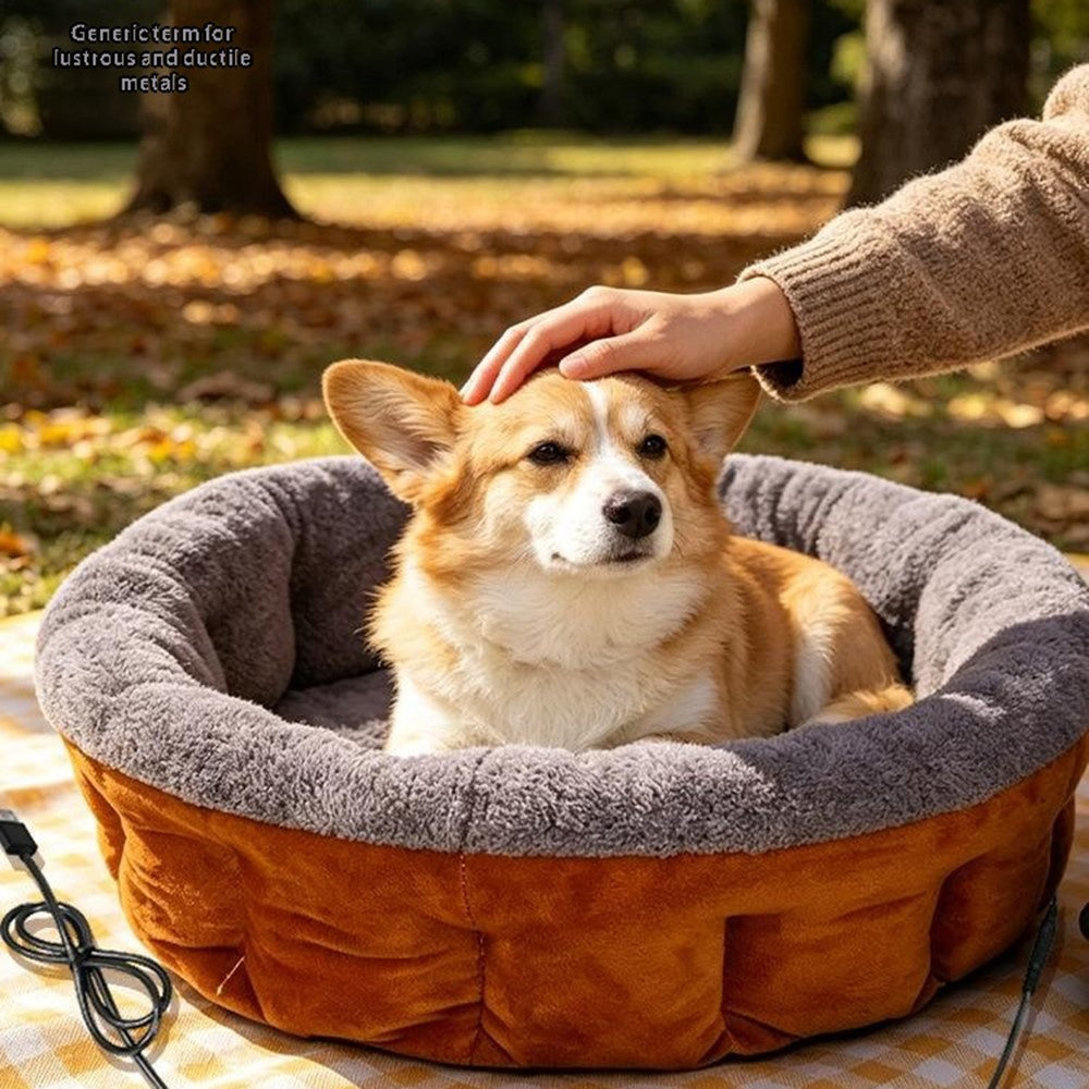 40cm 5V USB Heated Pet Bed Detachable Washable Electric Warming Cat Dog Bed with Timer for Winter