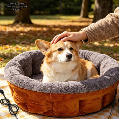 40cm 5V USB Heated Pet Bed Detachable Washable Electric Warming Cat Dog Bed with Timer for Winter