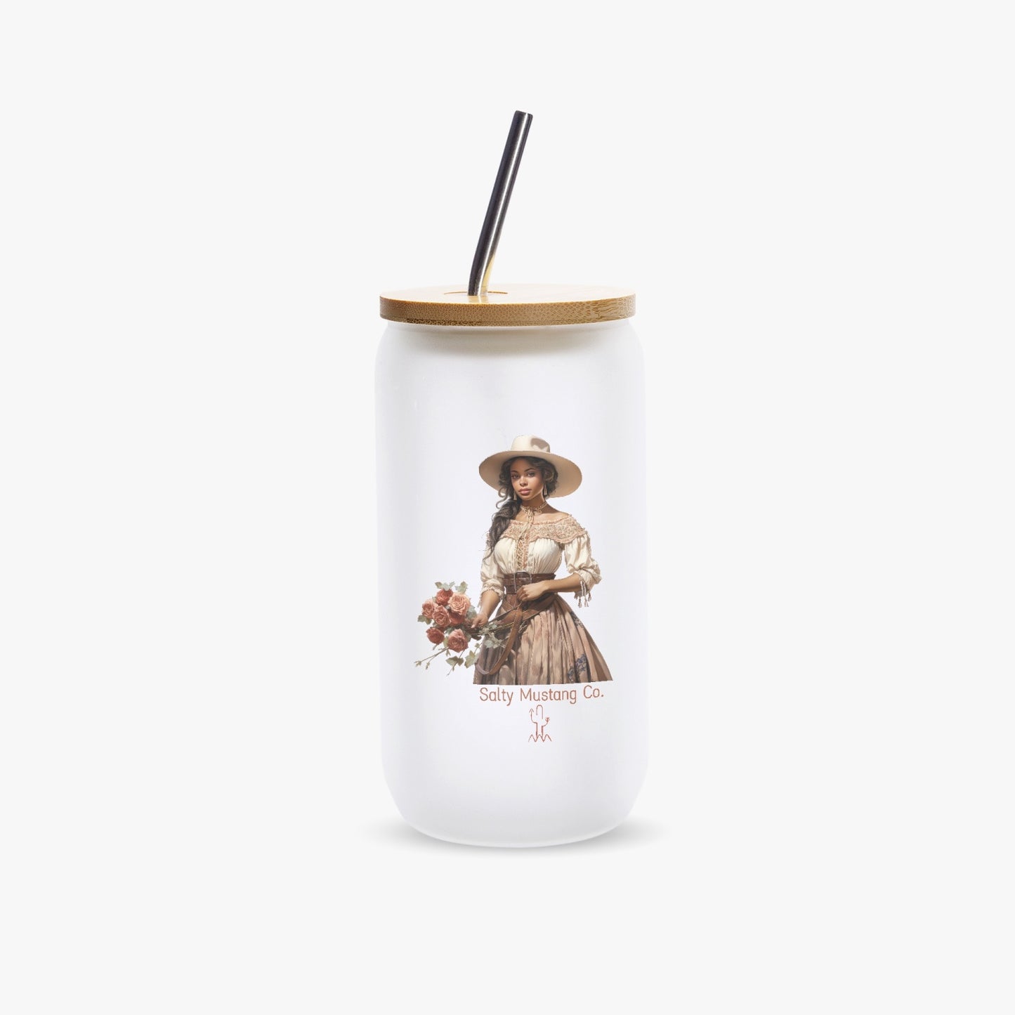 Terlingua Cowgirl Frosted Glass Cup