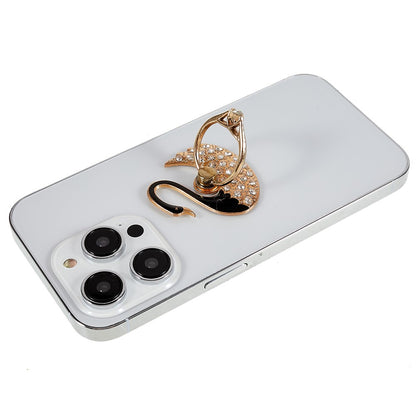 Swan Glitter Bling Phone Ring Holder Phone Ring Grip Rhinestone Stand Finger Kickstand Metal Back Grip