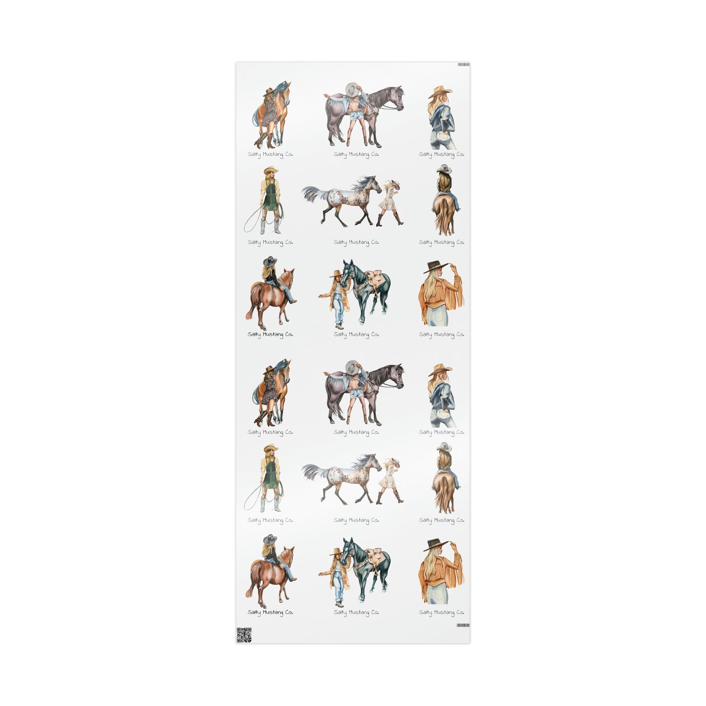 Designer Cowgirl Watercolor Wrapping Papers