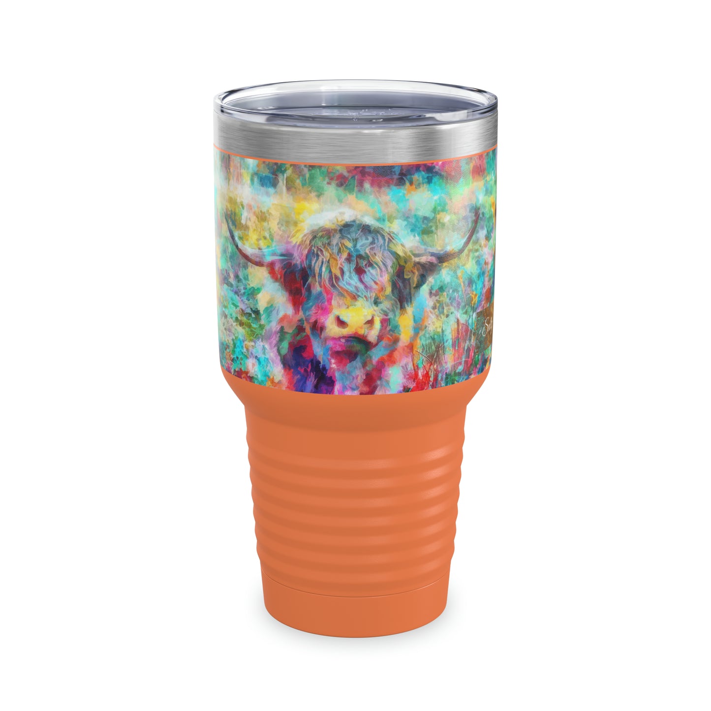 Salty Mustang Co. Highland Cow Multi-Color Ringneck Tumbler, 30oz