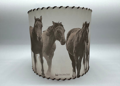 Horses in the Fog Lampshade