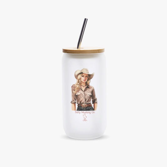 Balmorhea Cowgirl  Frosted Glass Cup