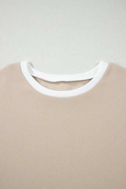 Colorblock Raw Edge Oversize Tee & Shorts Set
