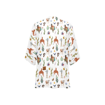 Heart of Texas Kimono Chiffon Cover Up
