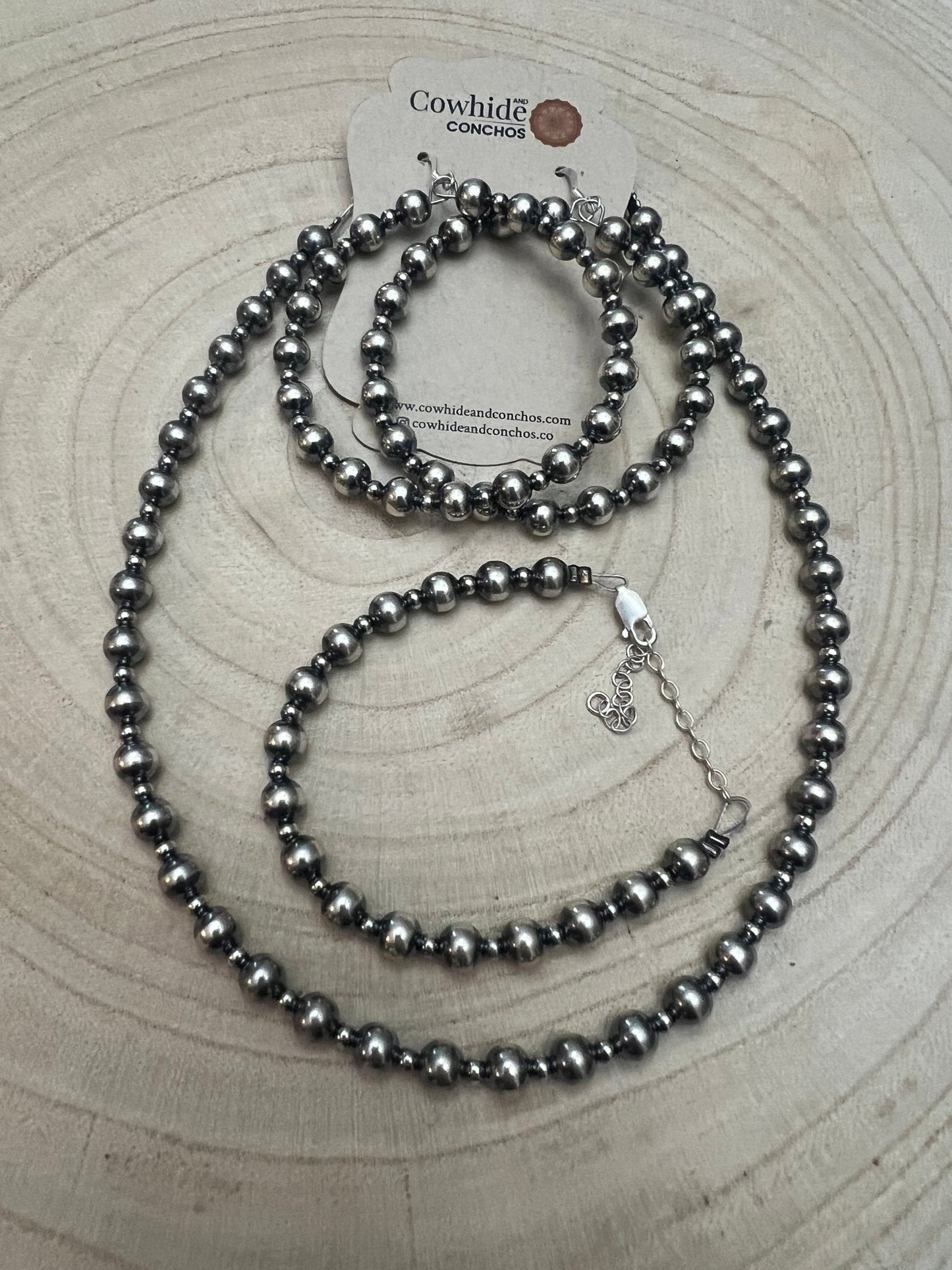 6mm & 3mm Sterling Pearl Choker — 14 inch
