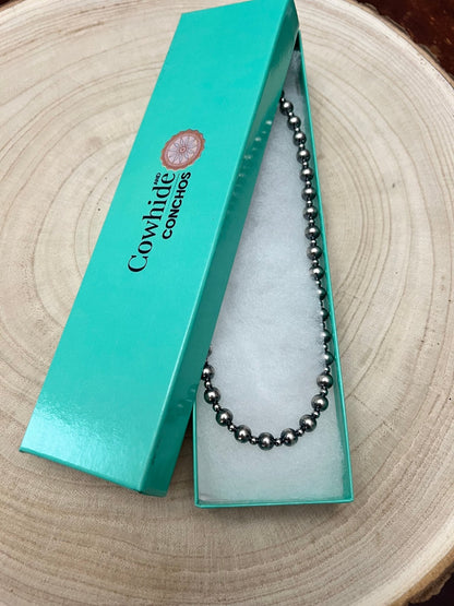 6mm & 3mm Sterling Pearl Choker — 14 inch