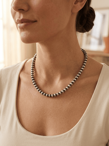 6mm Sterling Pearl Necklace — 16 inch