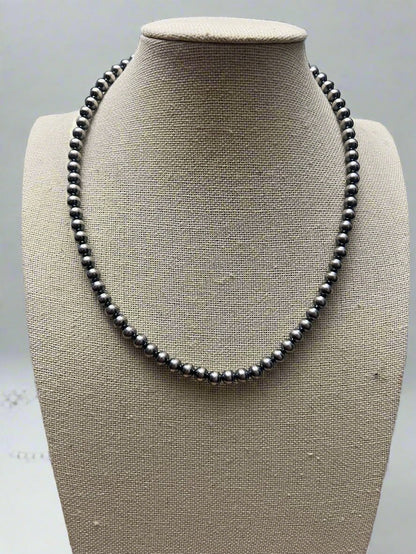 6mm Sterling Pearl Necklace — 16 inch