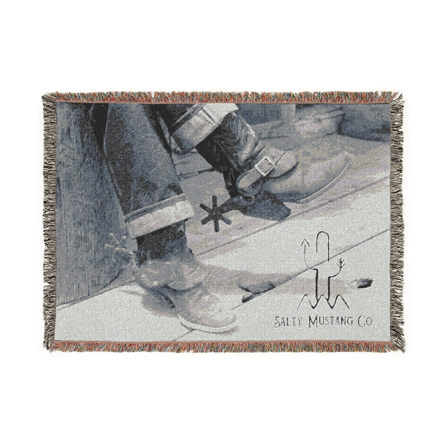 Vintage Soda Break Spurs Woven Blanket 100% Cotton