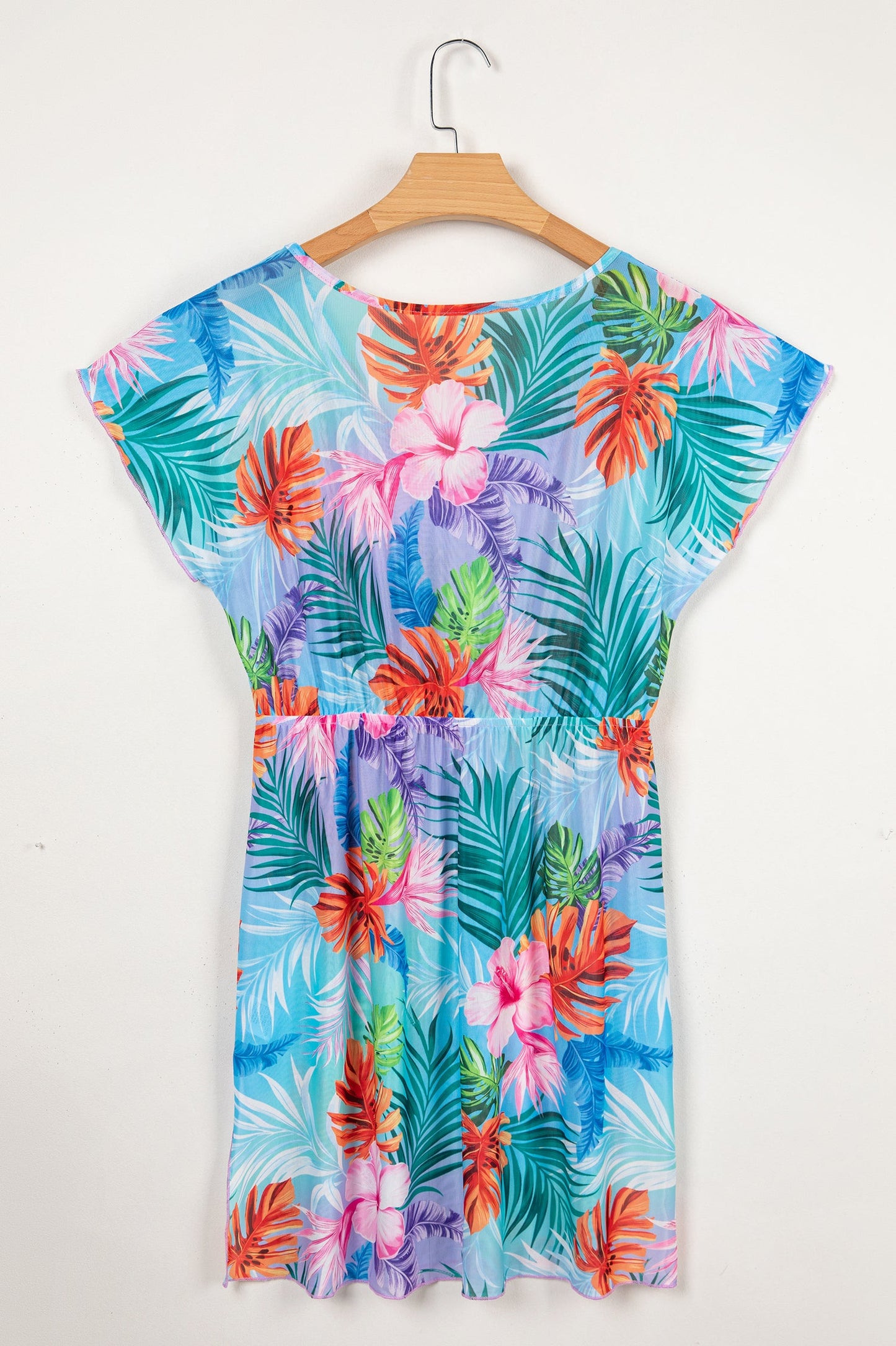 Tropical Semi-Sheer Beach Cover Up Dress