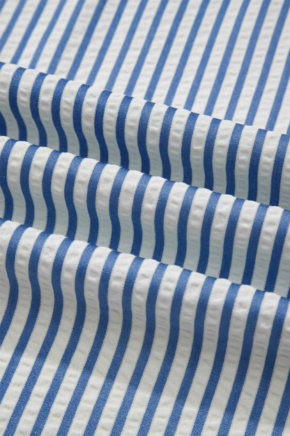 Stripe Drawstring Elastic Waist Wide Leg Pants