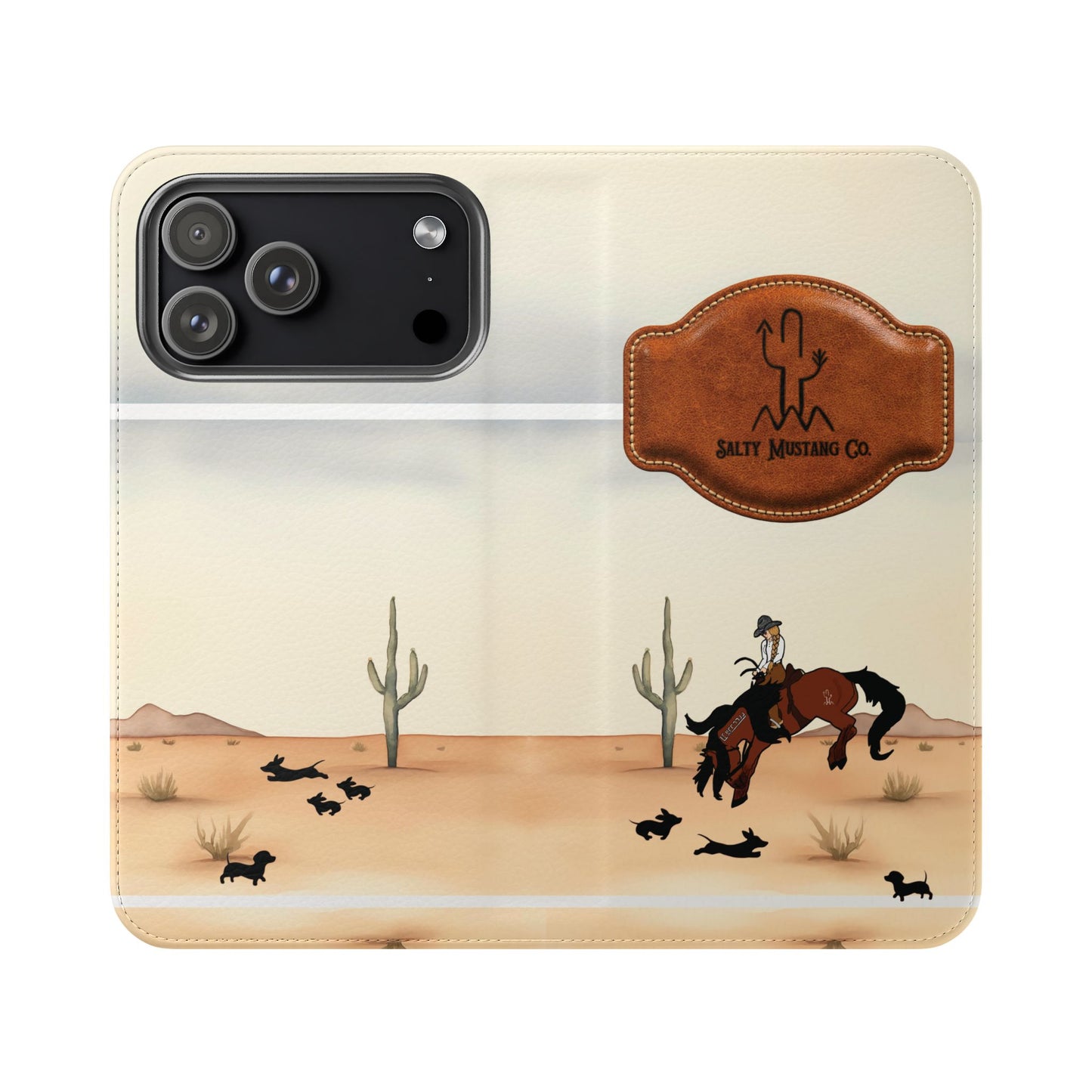 Salty Mustang Co. Lady Puncher Flip Wallet Phone Case (Samsung & iPhone)