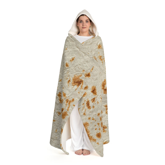 Tortilla Print Hooded Sherpa Fleece Blanket