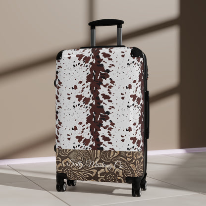 Cow Hide Leather Print Suitcase