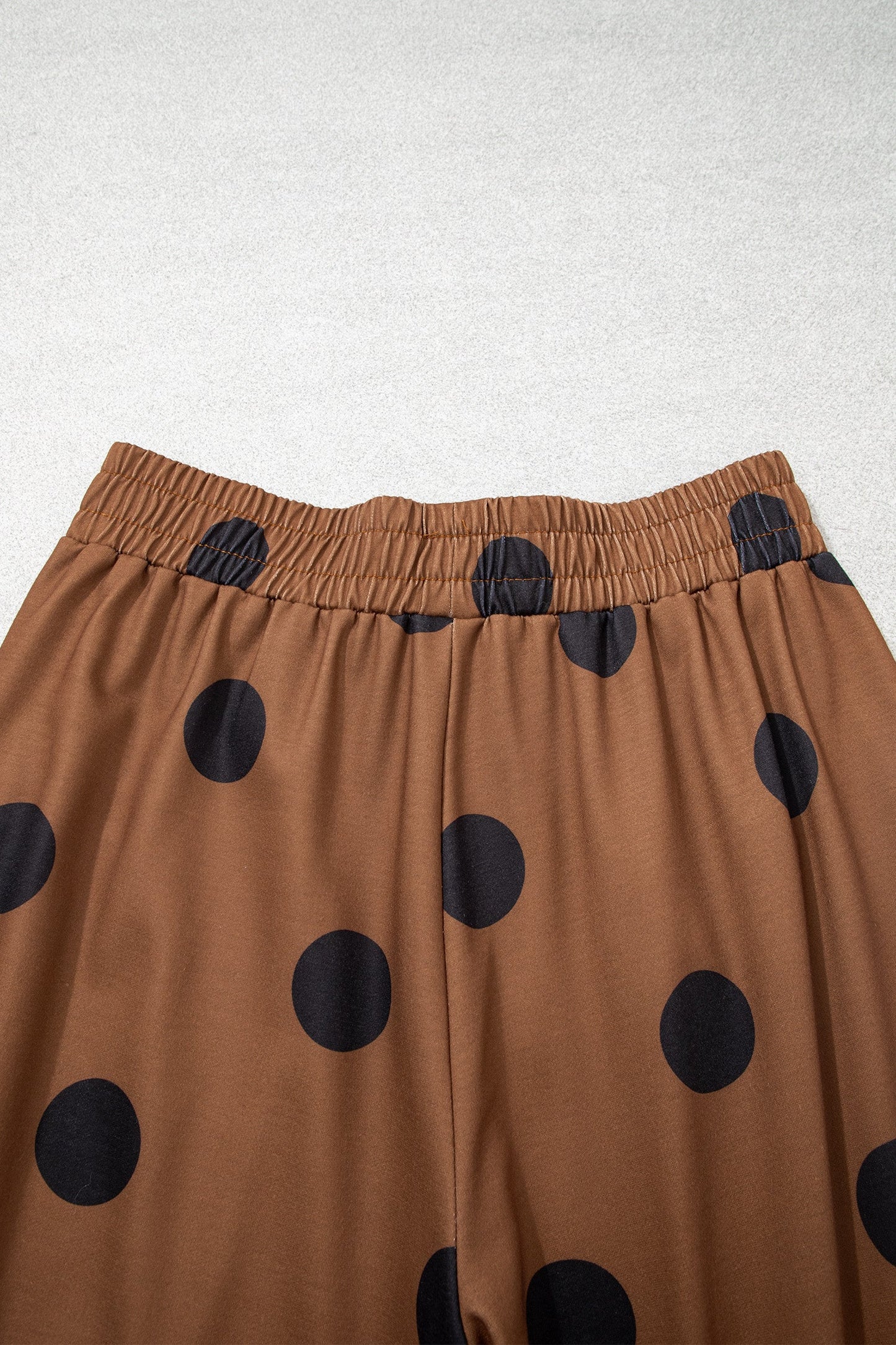 Polka Dot Elastic Waist Wide Leg Pants