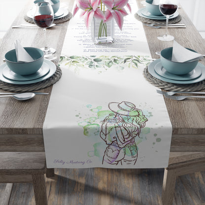 Psalm 91 Cowgirl Table Runner (Cotton, Poly)