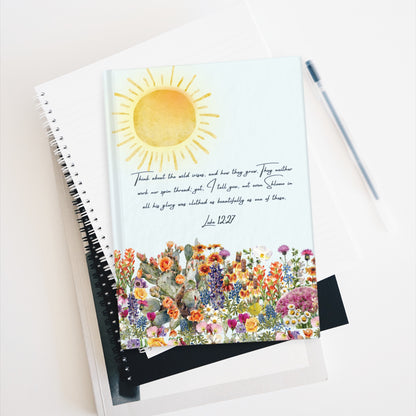 Luke 12:27 Texas Wildflower Journal - Ruled Line