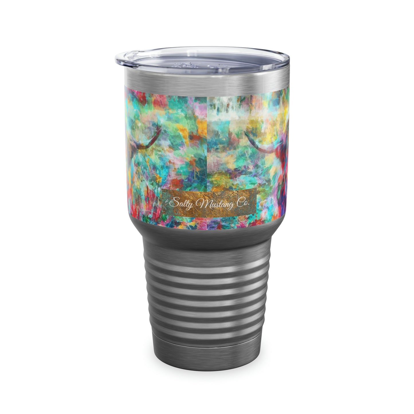 Salty Mustang Co. Highland Cow Multi-Color Ringneck Tumbler, 30oz