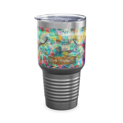 Salty Mustang Co. Highland Cow Multi-Color Ringneck Tumbler, 30oz